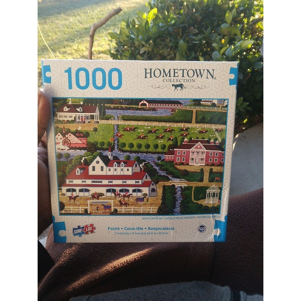 RARE HTF Hometown Collection CHASING THE HOUNDS 1000 pc puzzle Heronim COMPLETE